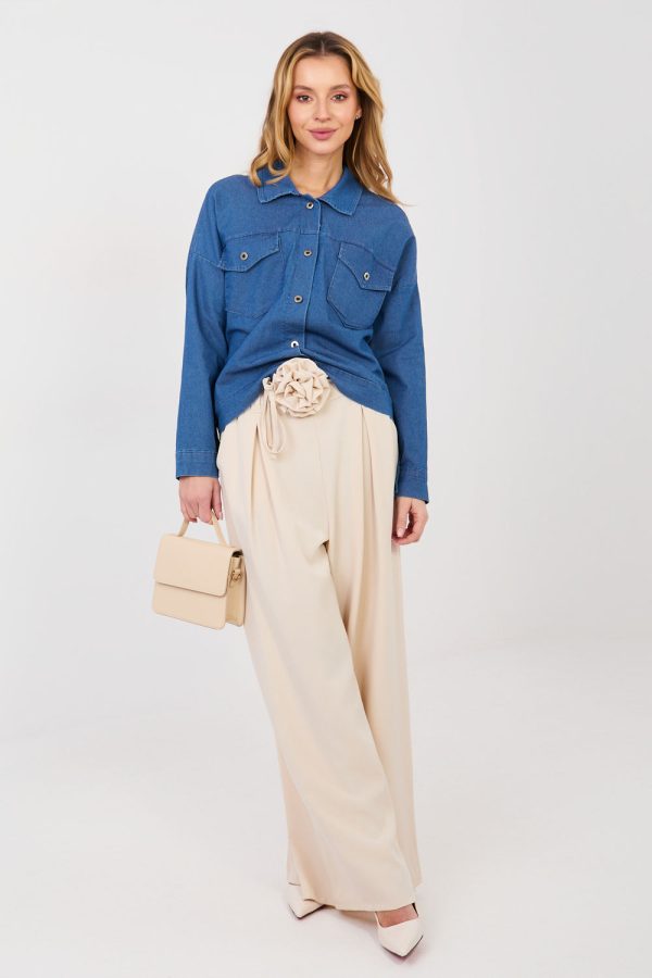 Blue Denim Jacket in Women`s Coats, Jackets with Cotton, Spandex and Polyester