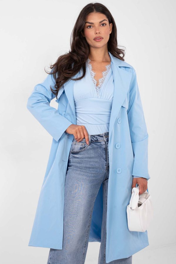 Blue Coat in Women`s Coats, Jackets with Polyester