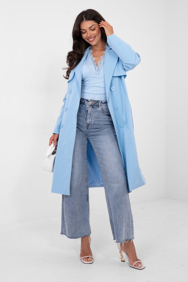 Blue Coat in Women`s Coats, Jackets with Polyester