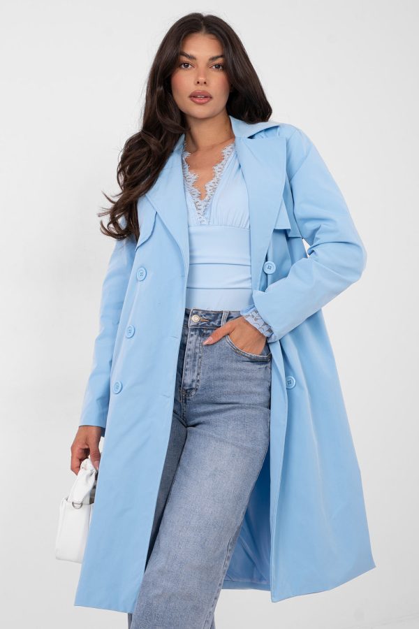 Blue Coat in Women`s Coats, Jackets with Polyester