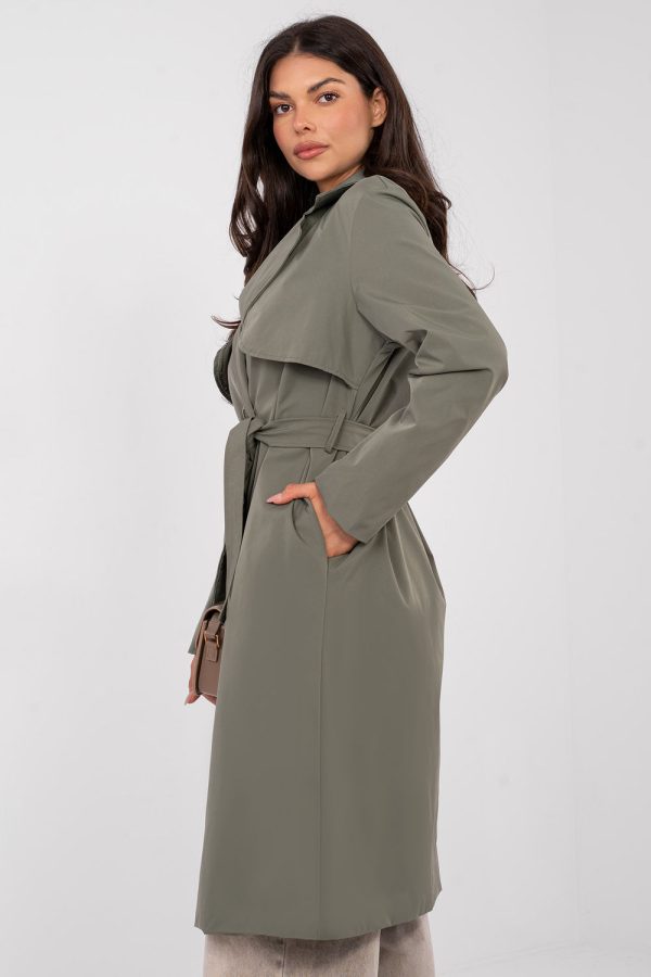 Green Coat in Women`s Coats, Jackets with Polyester
