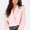 Pink Jacket in Jackets, Vests For Women with Polyurethane and Viscose
