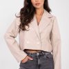 Beige Jacket in Jackets, Vests For Women with Polyurethane and Viscose