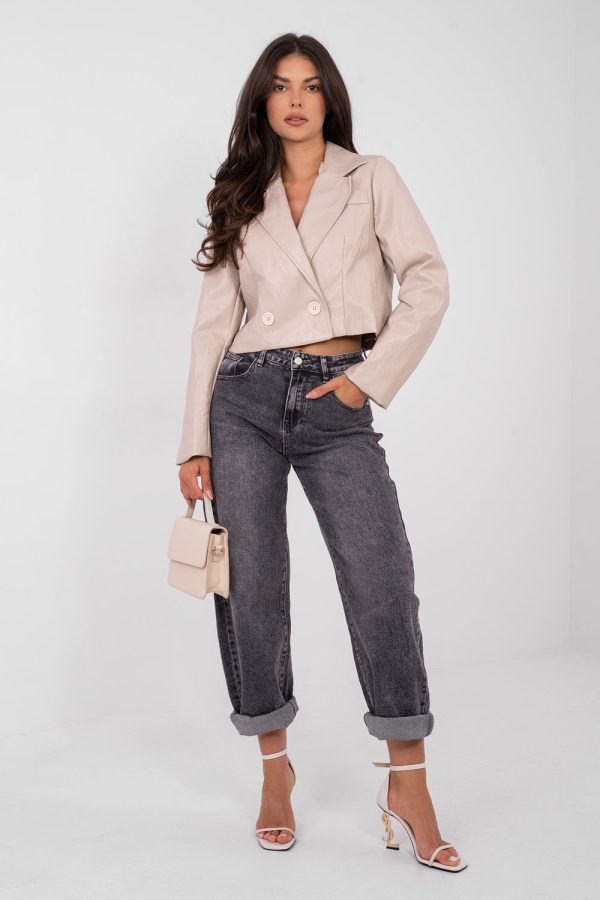 Beige Jacket in Jackets, Vests For Women with Polyurethane and Viscose