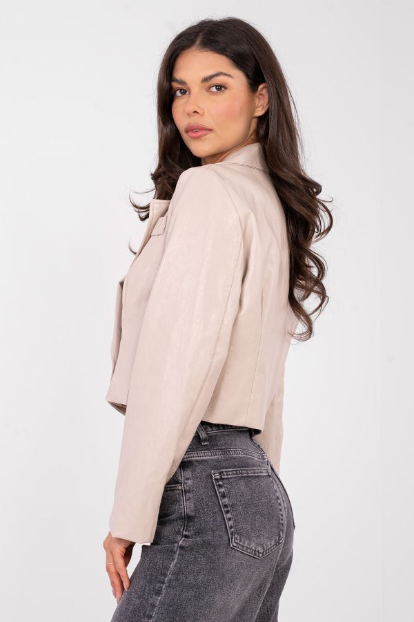 Beige Jacket in Jackets, Vests For Women with Polyurethane and Viscose