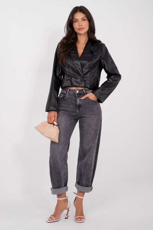 Black Jacket in Jackets, Vests For Women with Polyurethane and Viscose
