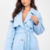 Blue Coat in Women`s Coats, Jackets with Polyester