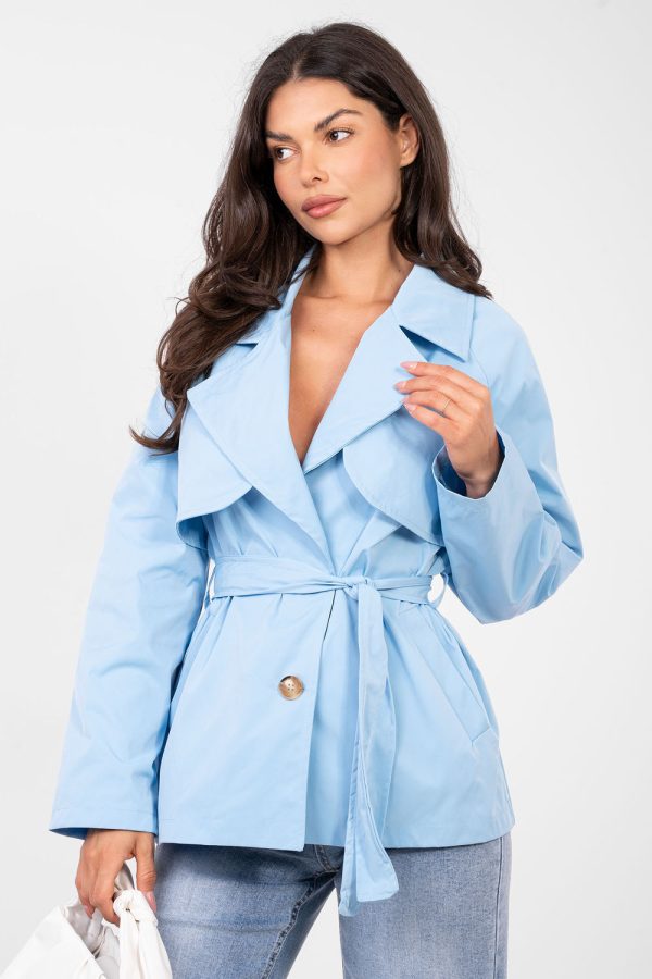 Blue Coat in Women`s Coats, Jackets with Polyester