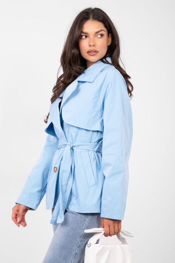 Blue Coat in Women`s Coats, Jackets with Polyester