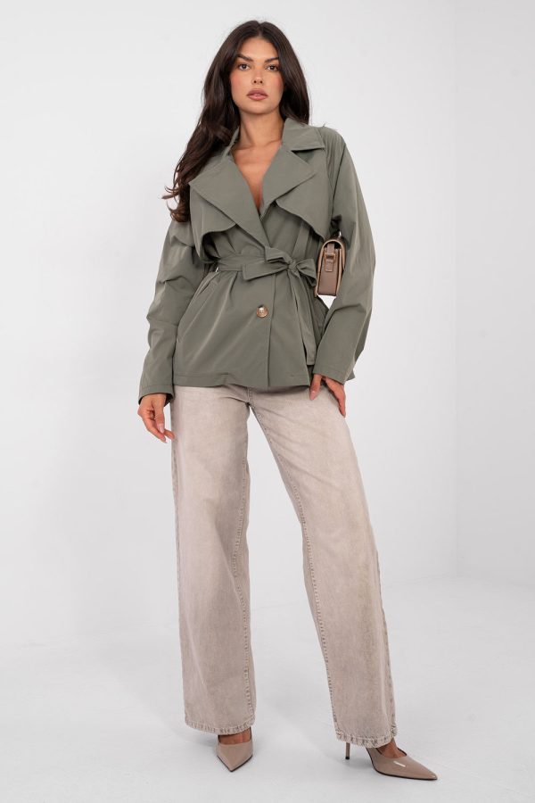 Green Coat in Women`s Coats, Jackets with Polyester