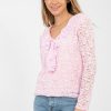 Pink Lace Blouse in Women`s Blouses, Tunics with Spandex and Viscose