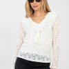 Beige Lace Blouse in Women`s Blouses, Tunics with Spandex and Viscose