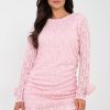 Pink Short Dress in Evening Dresses with Spandex and Viscose