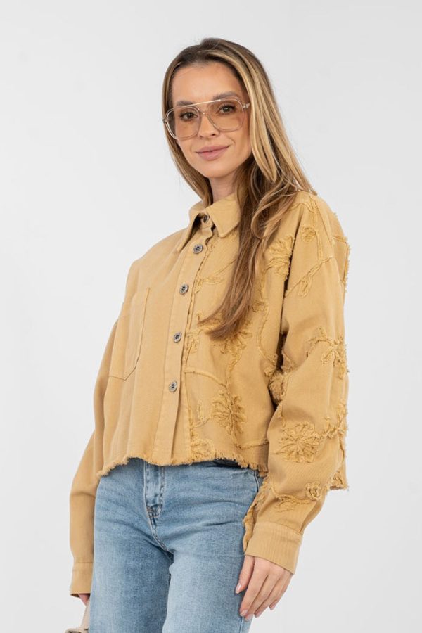 Brown Denim Jacket in Women`s Coats, Jackets with Cotton