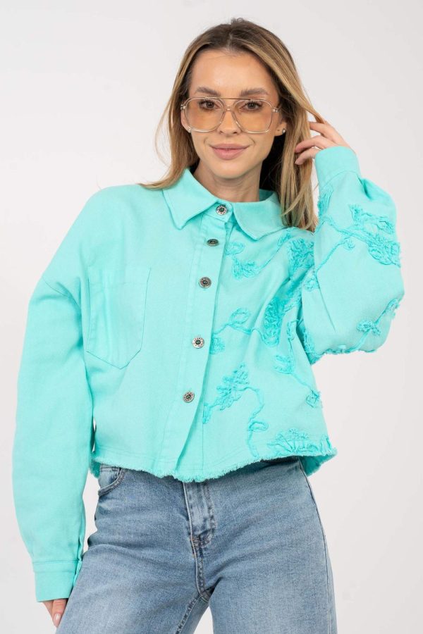 Blue Denim Jacket in Women`s Coats, Jackets with Cotton