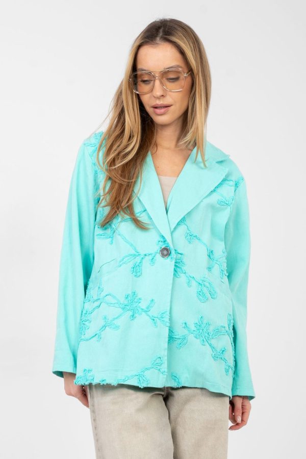 Blue Jacket in Jackets, Vests For Women with Cotton