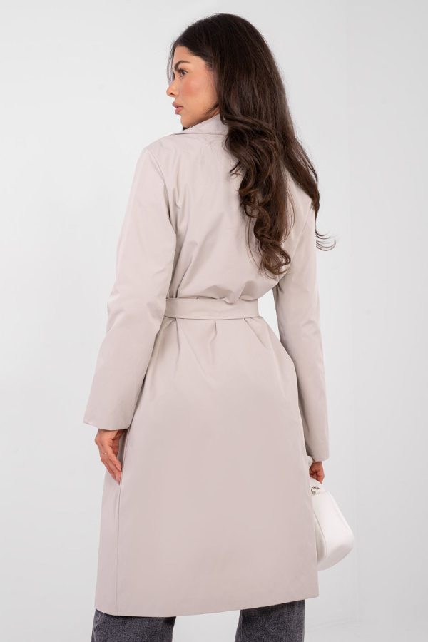 Beige Coat in Women`s Coats, Jackets with Polyester