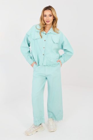Green Jeans in Pants, Trousers, Shorts with Cotton
