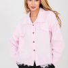 Pink Denim Jacket in Women`s Coats, Jackets with Cotton