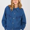 Blue Denim Jacket in Women`s Coats, Jackets with Cotton, Spandex and Polyester