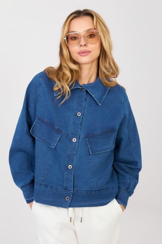 Blue Denim Jacket in Women`s Coats, Jackets with Cotton, Spandex and Polyester