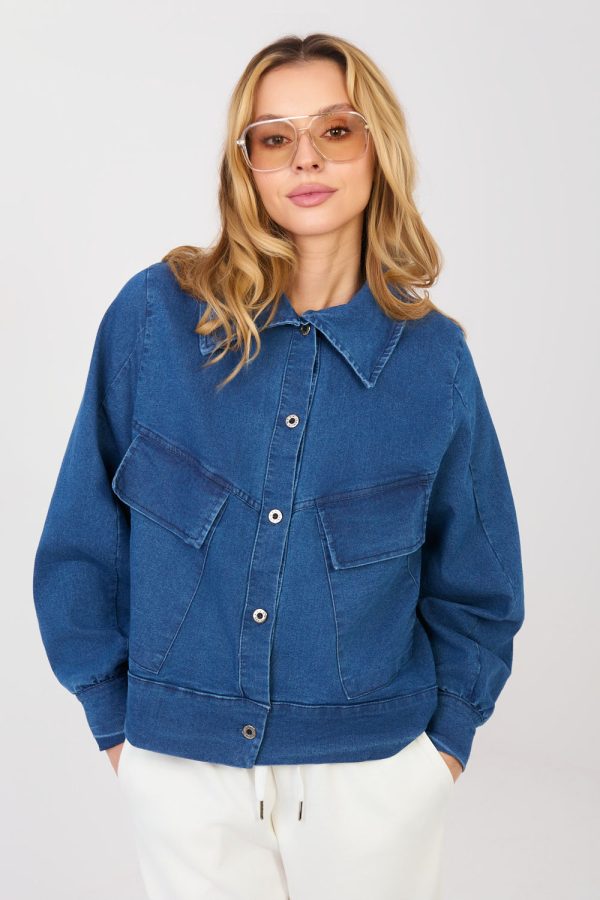 Blue Denim Jacket in Women`s Coats, Jackets with Cotton, Spandex and Polyester