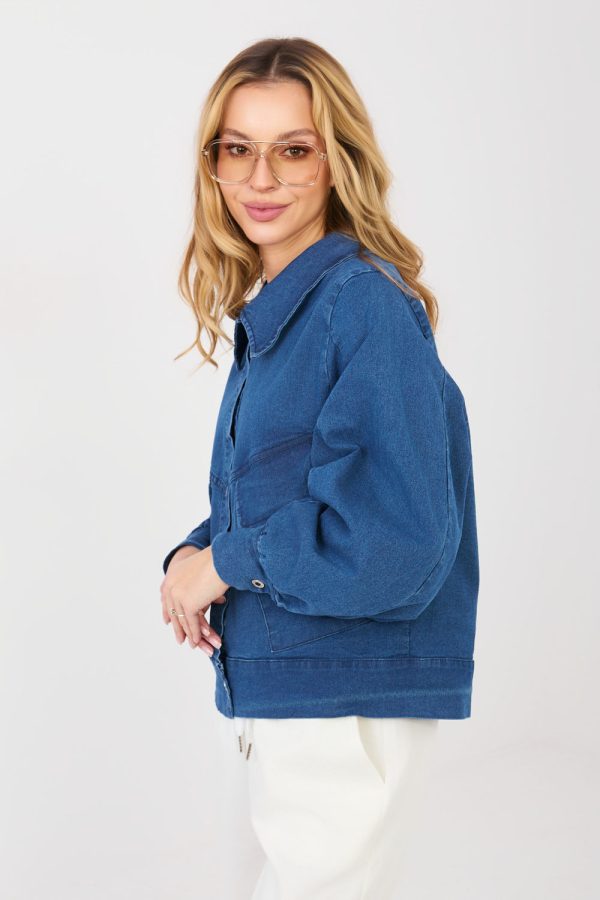 Blue Denim Jacket in Women`s Coats, Jackets with Cotton, Spandex and Polyester