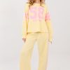 Yellow Set in Pants, Trousers, Shorts with Spandex, Polyester and Viscose