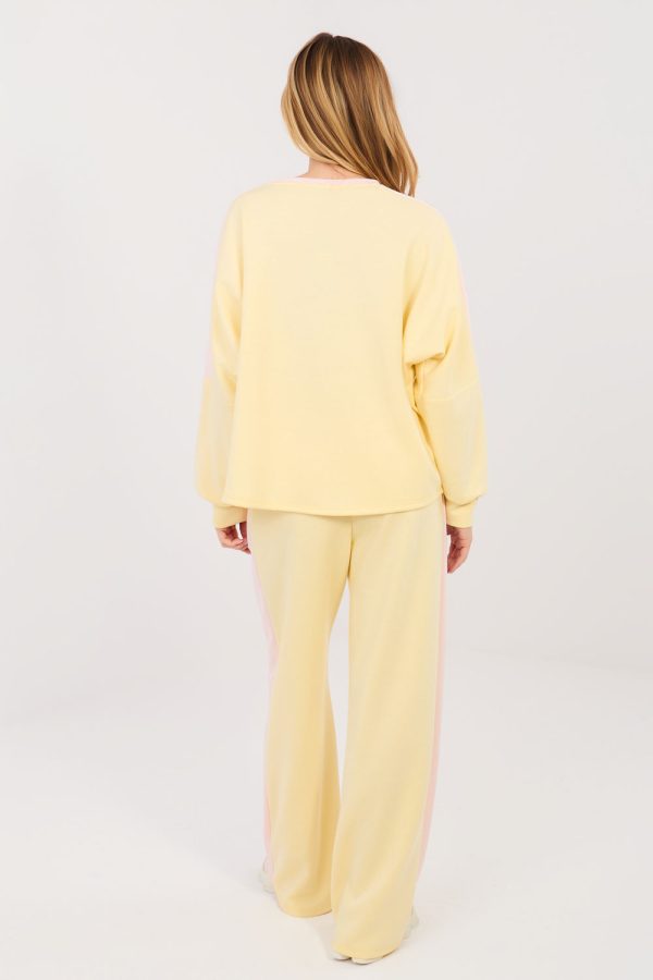 Yellow Set in Pants, Trousers, Shorts with Spandex, Polyester and Viscose