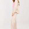 Beige Set in Pants, Trousers, Shorts with Spandex, Polyester and Viscose
