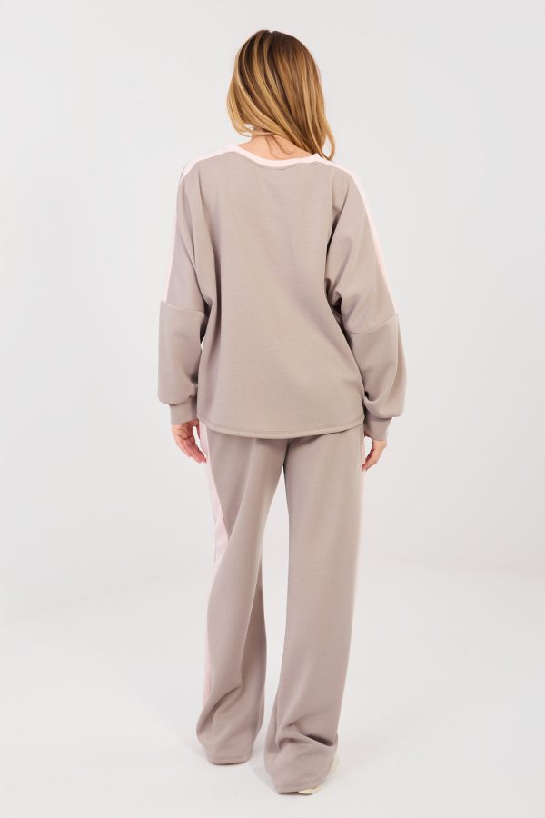 Beige Set in Pants, Trousers, Shorts with Spandex, Polyester and Viscose
