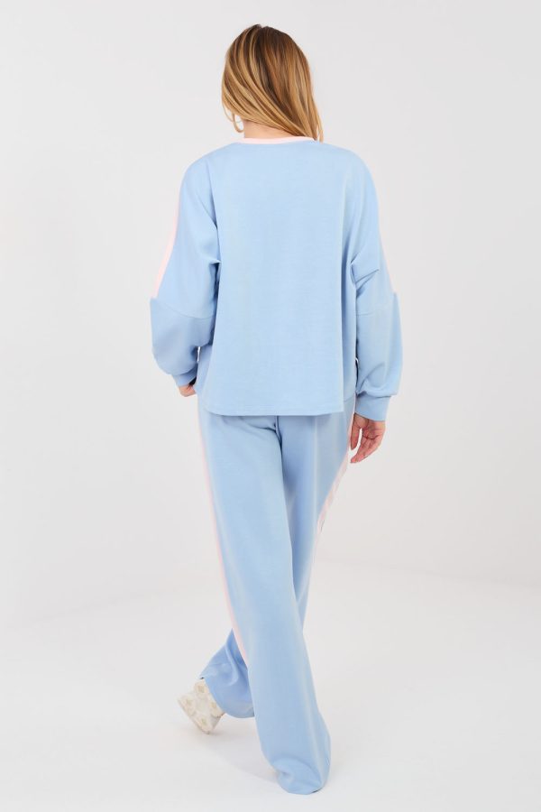 Blue Set in Pants, Trousers, Shorts with Spandex, Polyester and Viscose