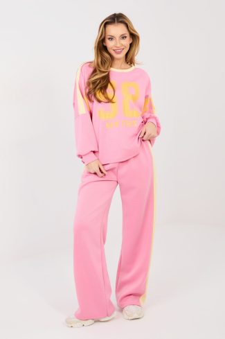 Pink Set in Pants, Trousers, Shorts with Spandex, Polyester and Viscose