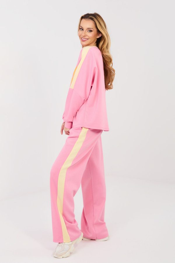 Pink Set in Pants, Trousers, Shorts with Spandex, Polyester and Viscose