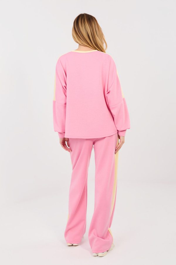 Pink Set in Pants, Trousers, Shorts with Spandex, Polyester and Viscose