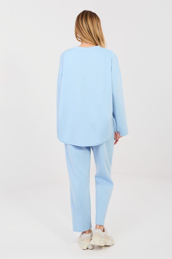 Blue Set in Pants, Trousers, Shorts with Spandex, Polyester and Viscose