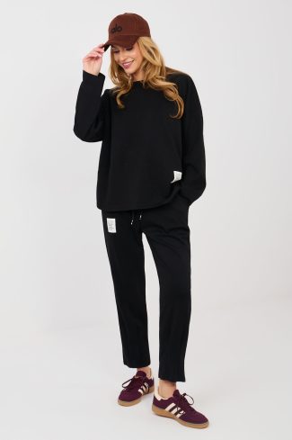 Black Set in Pants, Trousers, Shorts with Spandex, Polyester and Viscose