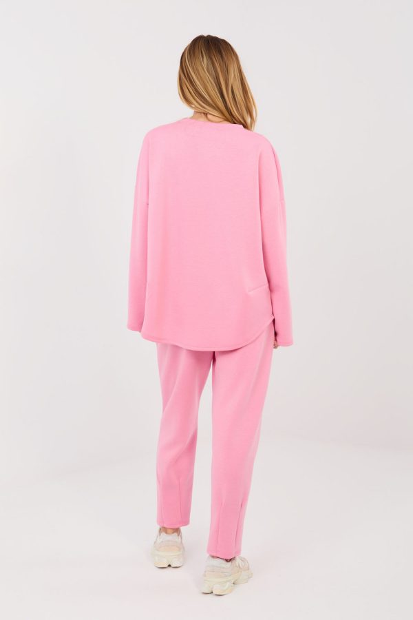 Pink Set in Pants, Trousers, Shorts with Spandex, Polyester and Viscose