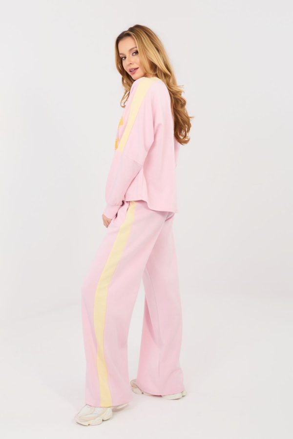 Pink Set in Pants, Trousers, Shorts with Spandex, Polyester and Viscose