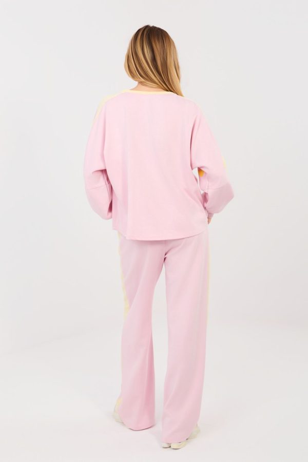 Pink Set in Pants, Trousers, Shorts with Spandex, Polyester and Viscose