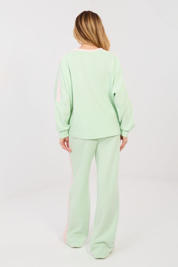Green Set in Pants, Trousers, Shorts with Spandex, Polyester and Viscose