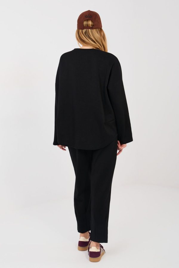 Black Set in Pants, Trousers, Shorts with Spandex, Polyester and Viscose