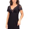 Black Nightshirt in Nightgowns, Nighties, Sleep Shirts with Spandex and Viscose