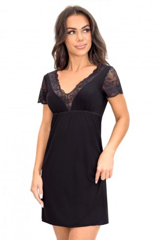 Black Nightshirt in Nightgowns, Nighties, Sleep Shirts with Spandex and Viscose