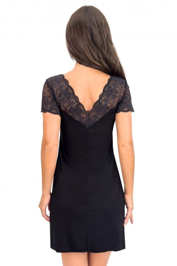Black Nightshirt in Nightgowns, Nighties, Sleep Shirts with Spandex and Viscose