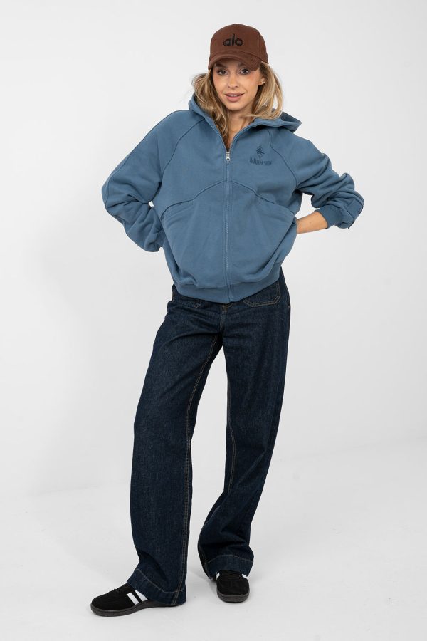 Blue Sweatshirt in Sweatshirts For Women with Cotton and Polyester
