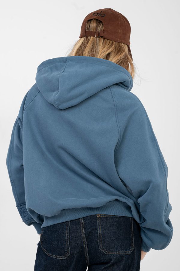 Blue Sweatshirt in Sweatshirts For Women with Cotton and Polyester