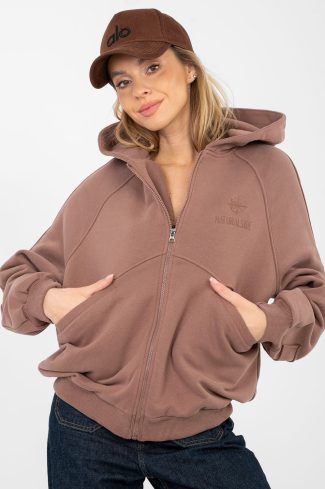 Brown Sweatshirt in Sweatshirts For Women with Cotton and Polyester
