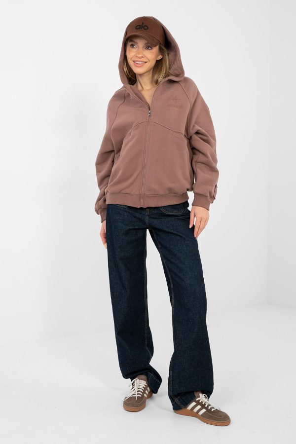 Brown Sweatshirt in Sweatshirts For Women with Cotton and Polyester