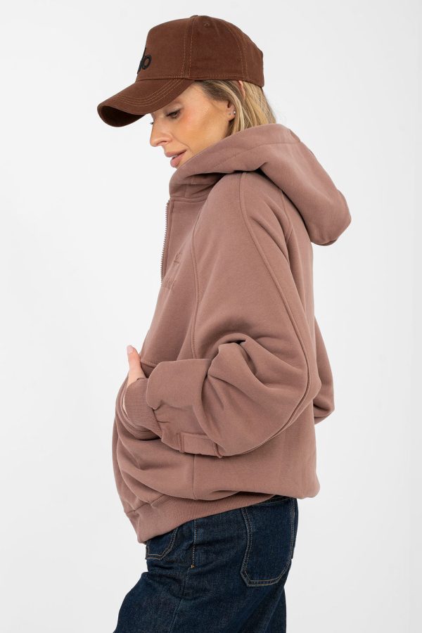 Brown Sweatshirt in Sweatshirts For Women with Cotton and Polyester